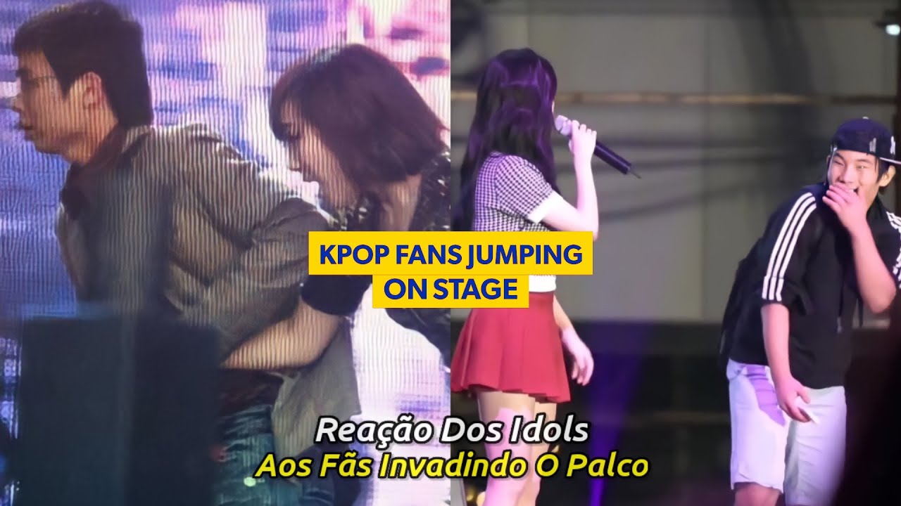 REAÇÃO DOS IDOLS A FÃS MALUCOS INVADINDO O PALCO NO MEIO DO SHOW | KPOP