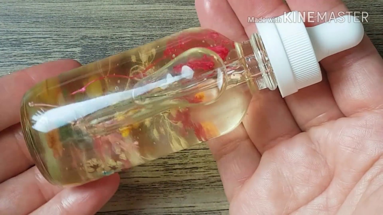 Como hacer tu aceite con aroma para  cuticulas decorado con flores