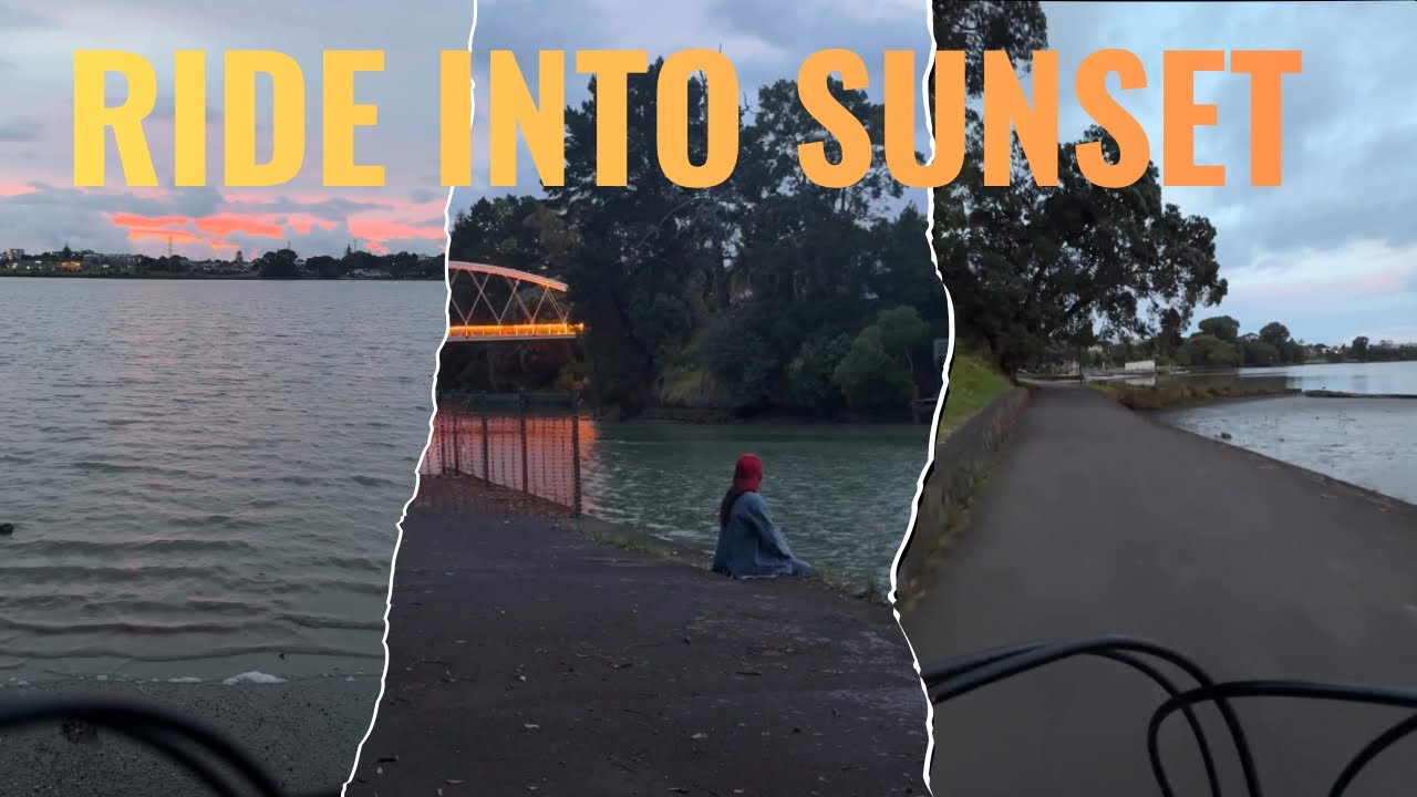 From Golden Light to Nightfall | 🌙 Sunset Bike Ride by a Quiet Lake