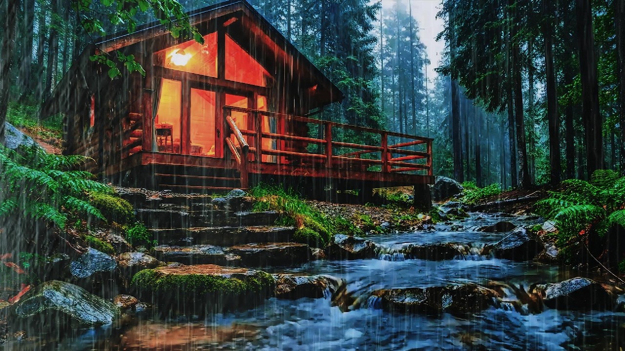 Rain Sounds in a Cozy Forest Bedroom 🌲 | No Music, Pure Sleep Sounds for Deep Sleep - ASMR RAIN