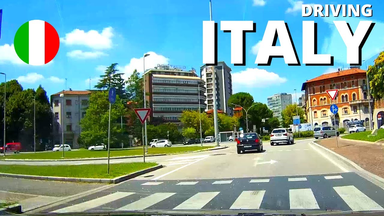 Отпуск в Италии UDINE Downtown Driving DashCam View