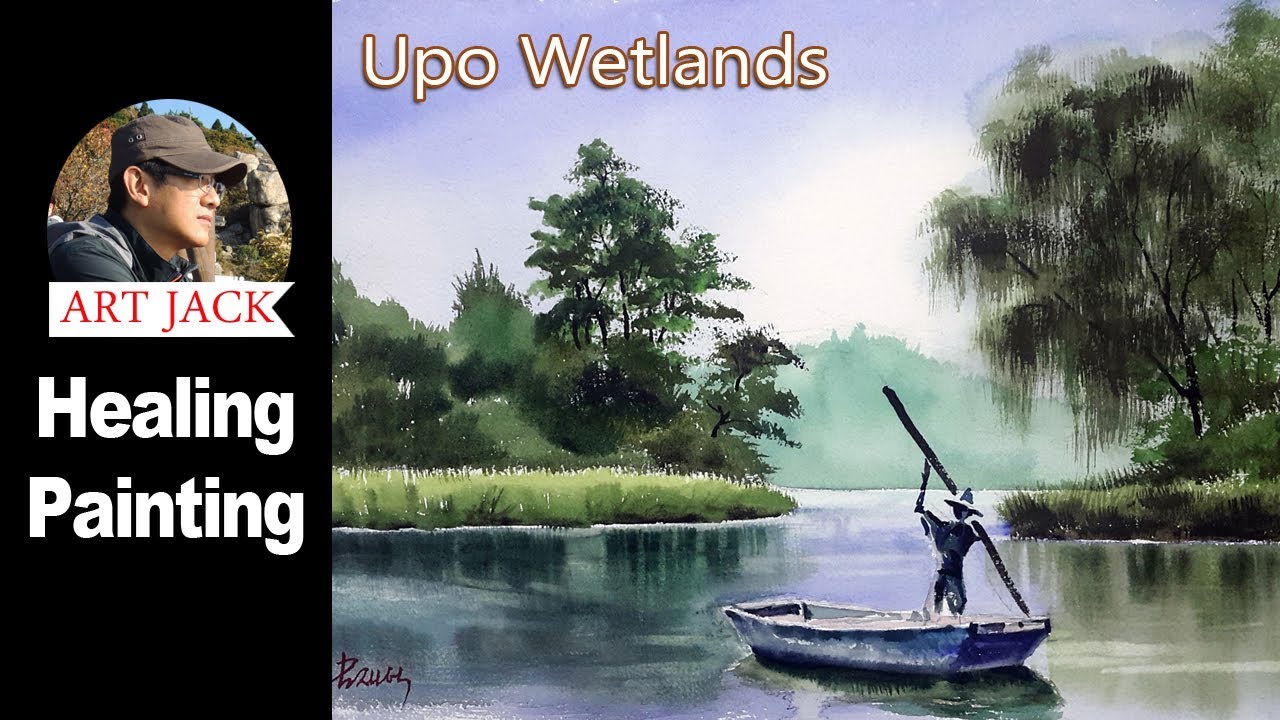 Painting landscape Watercolor Upo Wetlands [ART JACK]