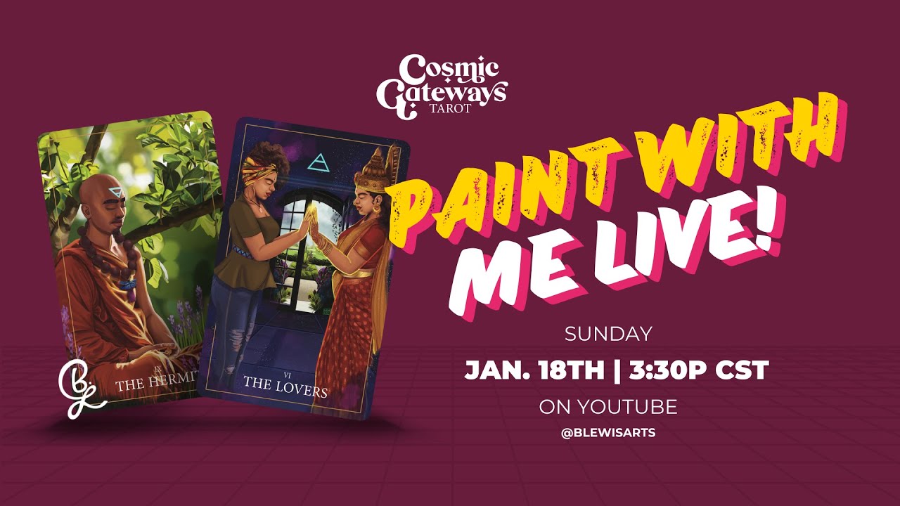 Paint with Me Live ep. 66 | Five of Cups | Creating the Cosmic Gateways Tarot