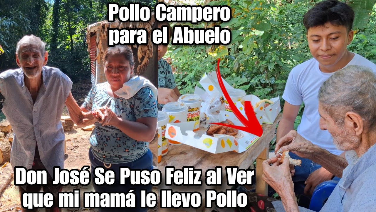 Le cumplimos el sueño de comer pollo campero al abuelo🥺😭