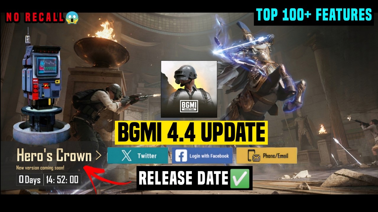 BGMI HEROS CROWN UPDATE / BGMI 4.4 UPDATE RELEASE DATE / BGMI ME NEW UPDATE KAB AAYEGA FEATURES