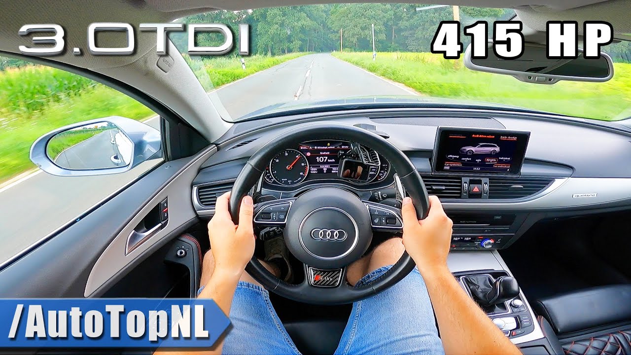415HP AUDI A6 3.0 BiTDI V6 *STRAIGHT PIPE* POV Test Drive by AutoTopNL