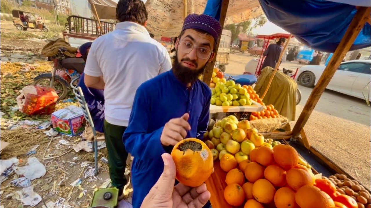  ￼￼Karachi main Fruit Scam 🍊Orange ke andar 😮cement nikla shocking reality