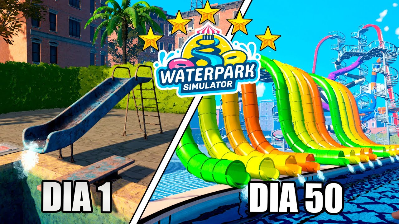 Pase 50 DÍAS construyendo el mejor PARQUE ACUÁTICO | WaterPark Simulator
