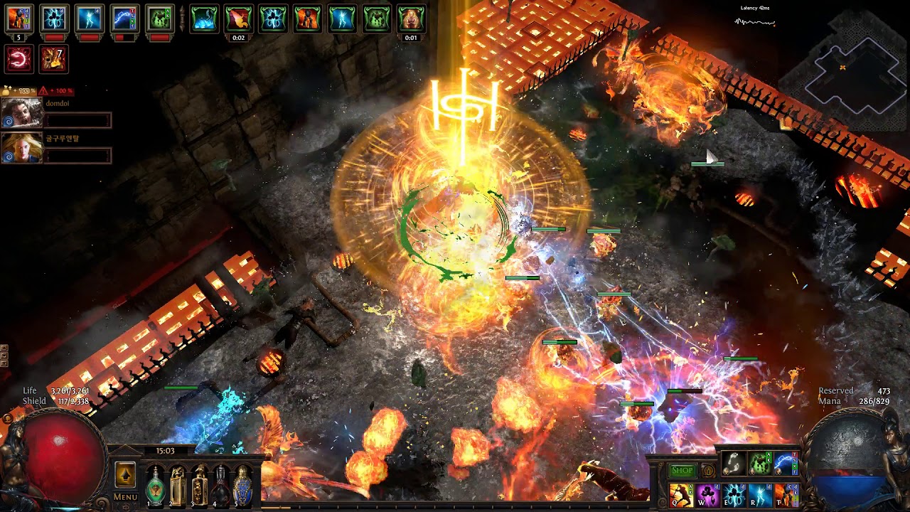 PoE boss - Forge of the Phoenix - Shaper guardian - Flame golem, Ngamahu cyclone, Raise Spectre