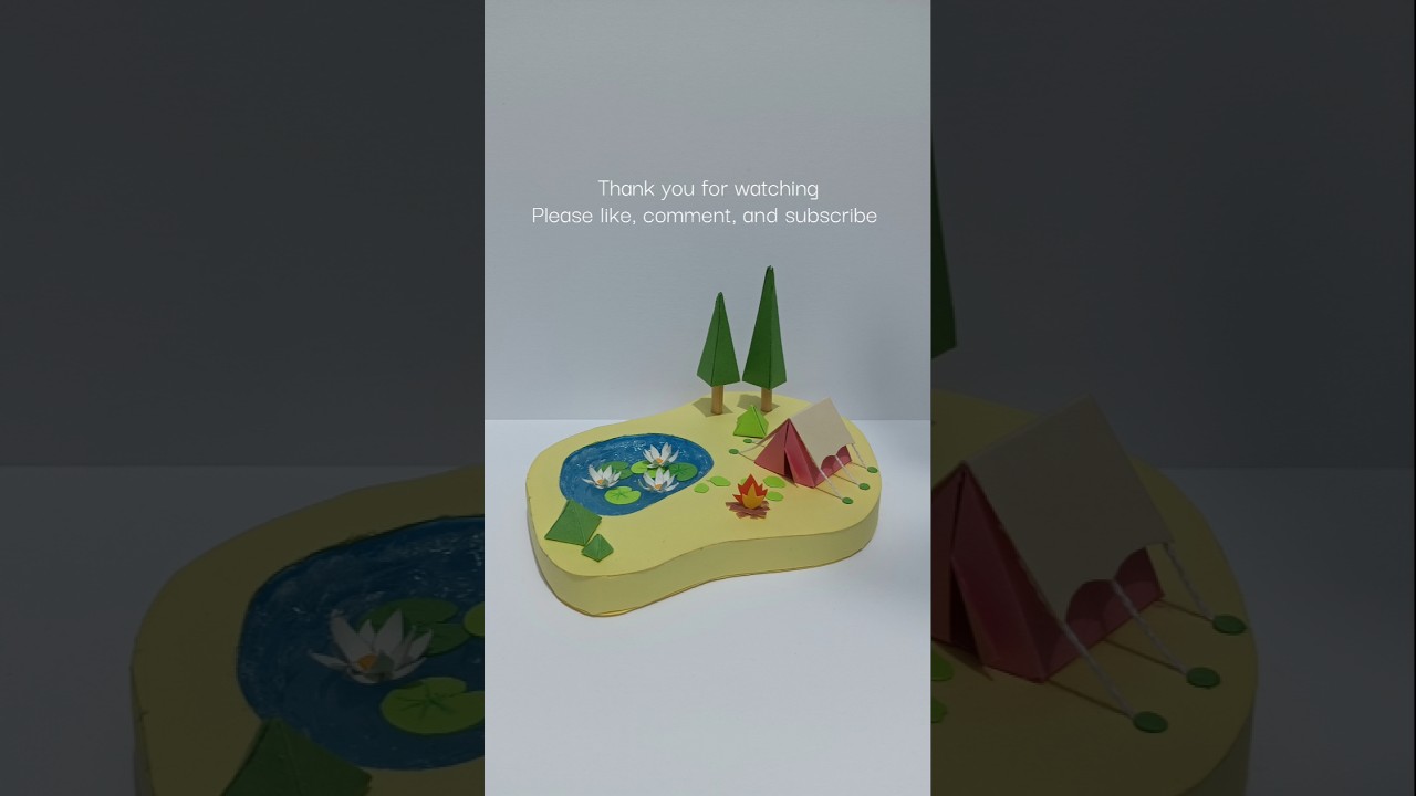 DIY Miniature Camping with Lily Pond Vibes 🏕️🪷 #shorts #camping #fyp