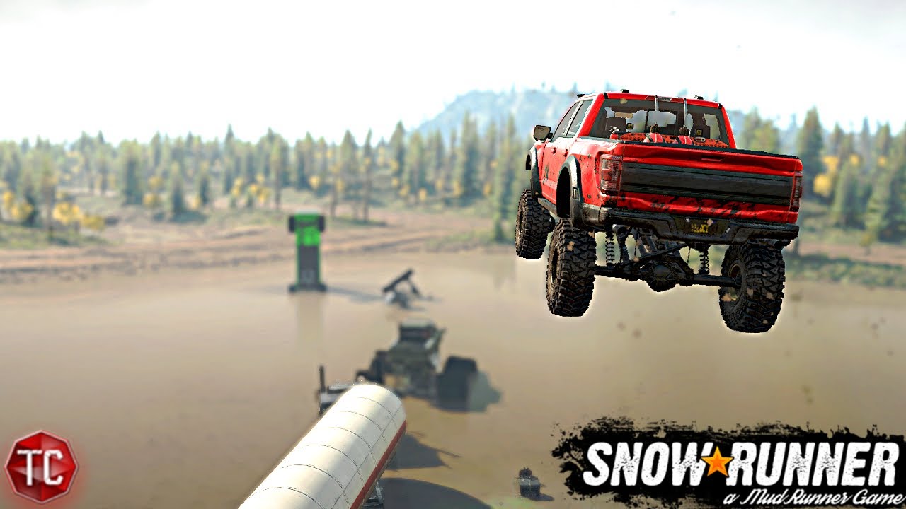 Can We JUMP THE POND!? SnowRunner CHALLENGE!