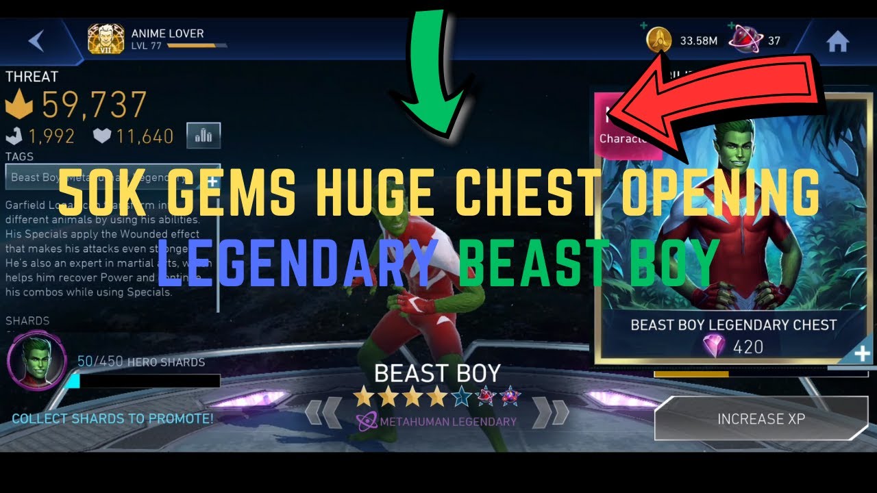 Legendary Beast Boy Chest Opening 50K Gems | Injustice 2 Mobile