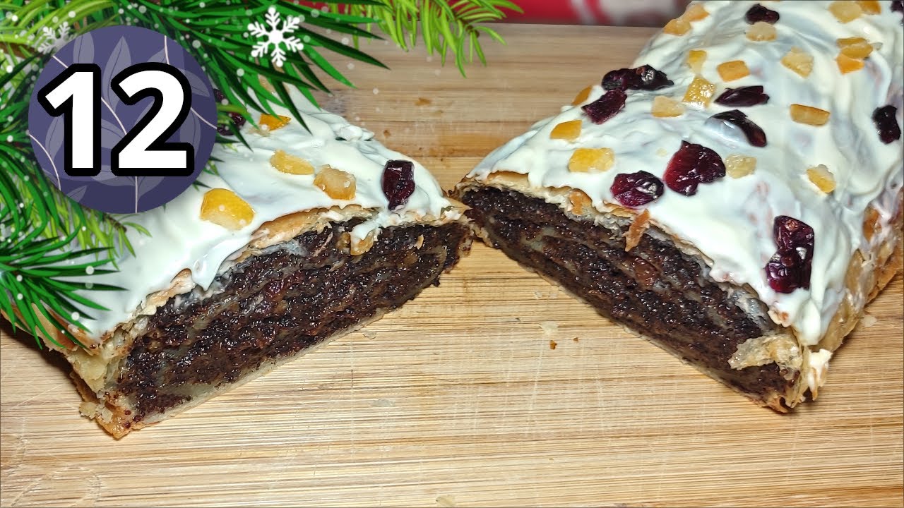 Маковый торт из слоеного теста! Экспресс-выпечка к новогоднему столу!