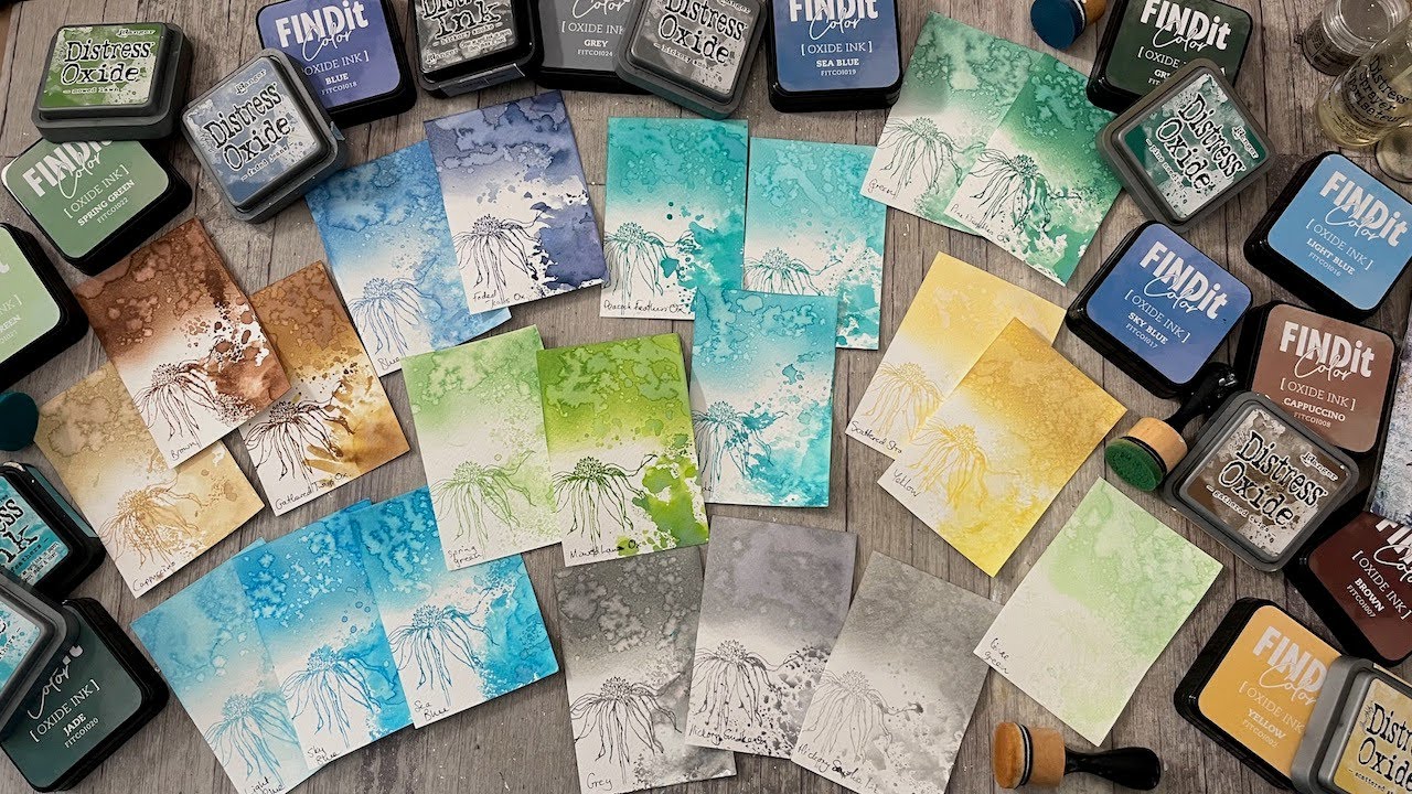 Swatching Five Different Ways with Distress Inks and Oxides