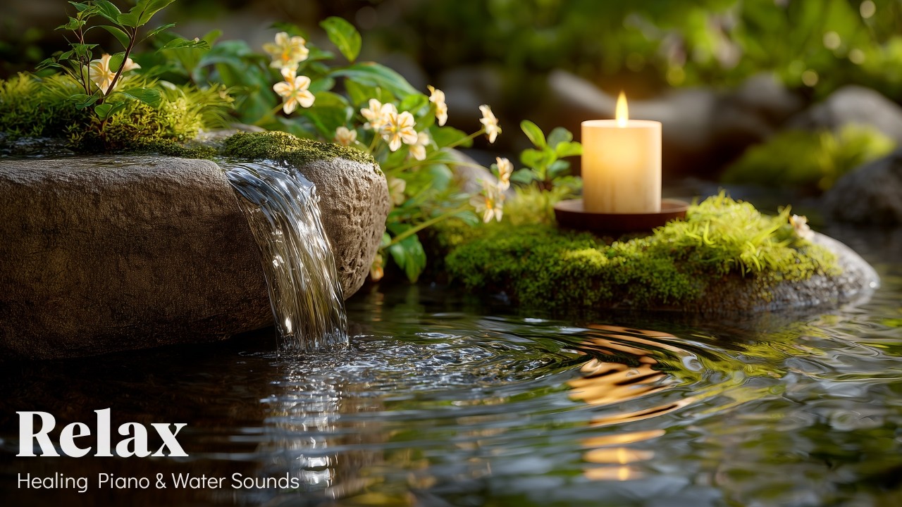 Deep Relaxation Music with Water Sounds in Japanese Garden 🌿 Healing of the Mind