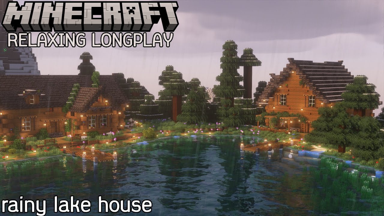 Rainy Lake House - Rainy Mountain - Minecraft Relaxing Longplay (No Commentary) (#16)