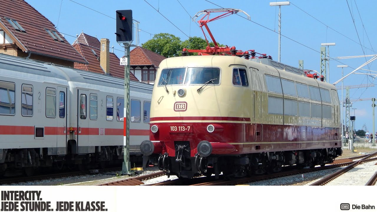 [HD] IC Schnellzuglok BR 103 mit Rheingold in Warnemünde und Rostock