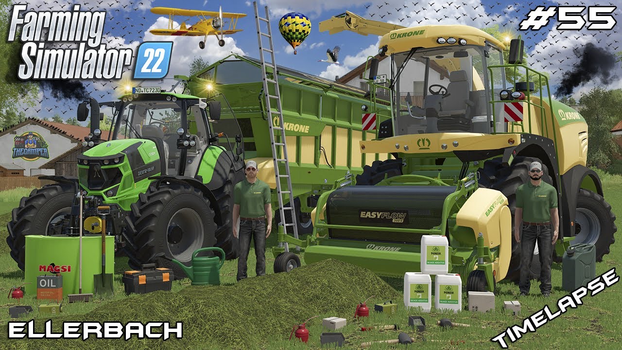 GIANT GRASS SILAGE HARVEST WITH KRONE AND @kedex | Ellerbach | Farming Simulator 22 | Episode 55