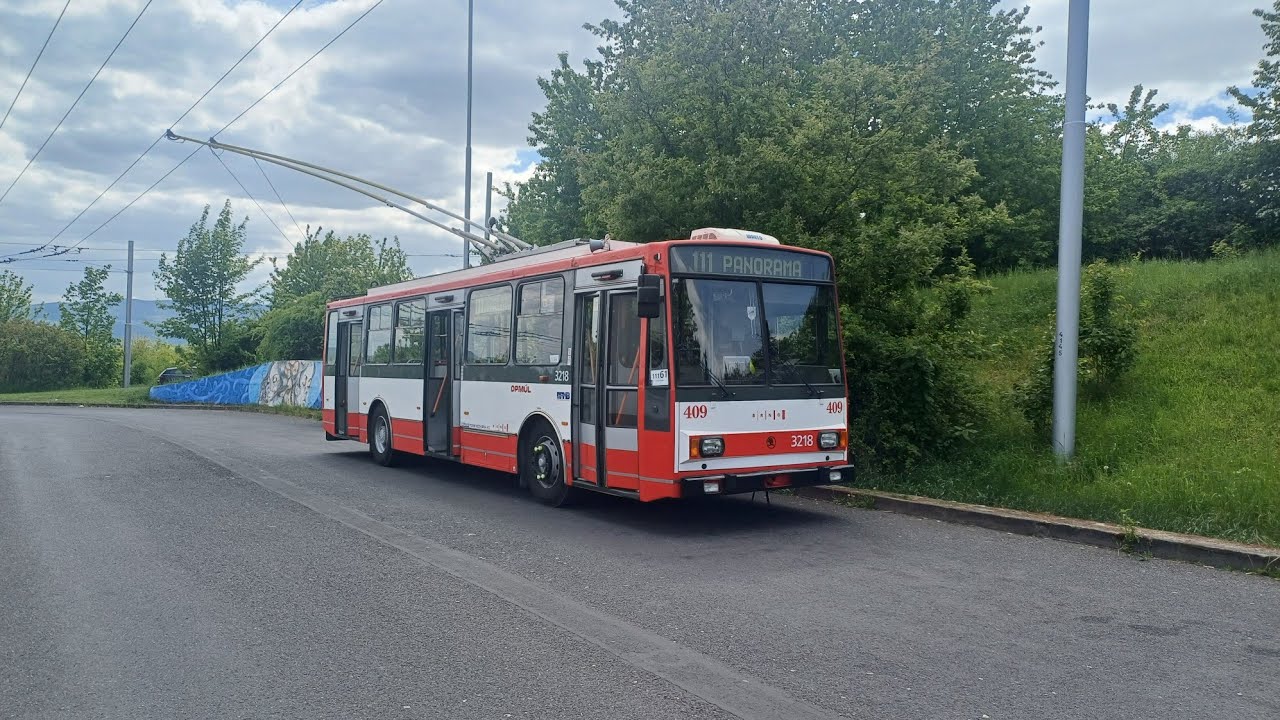 Jízda trolejbusem 14tr evč. 409 na speciální lince 111 v Teplicích