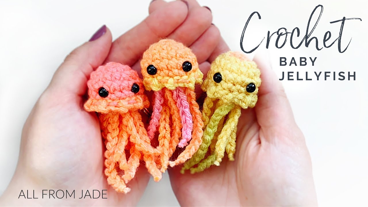 BEGINNER FRIENDLY - Crochet baby jellyfish *no sew* tutorial (step by step) LEFT-HANDED