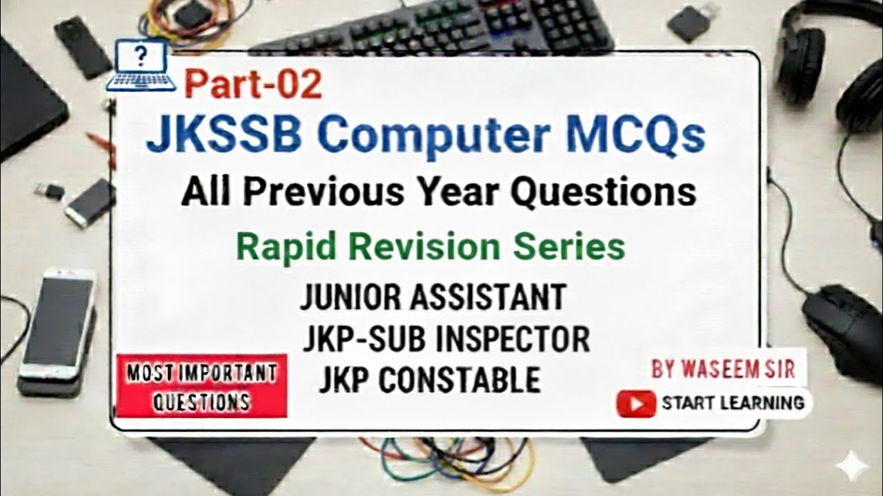 Jkssb computer MCQS//ALL PREVIOUS YEAR questions//PART-02//Junior assistant/jkssb all exams//