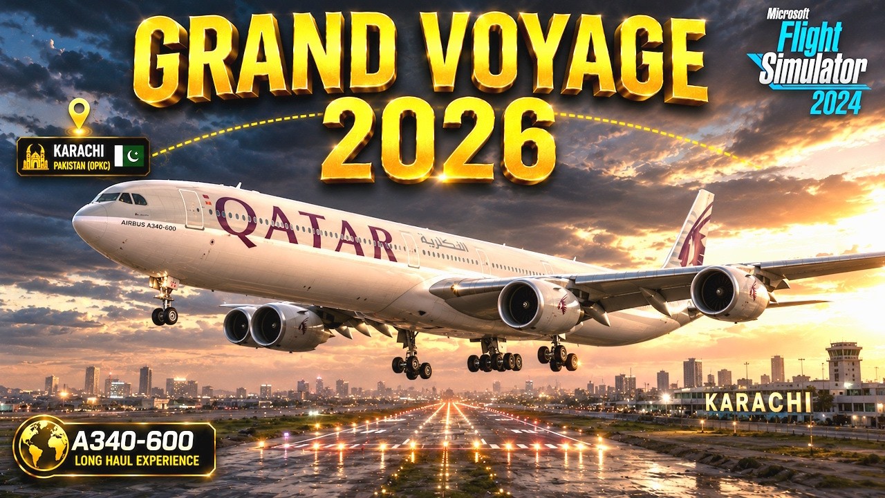Karachi❗️Airbus A340-600 w GRAND VOYAGE z FanSKY | 08 I MSFS 2024