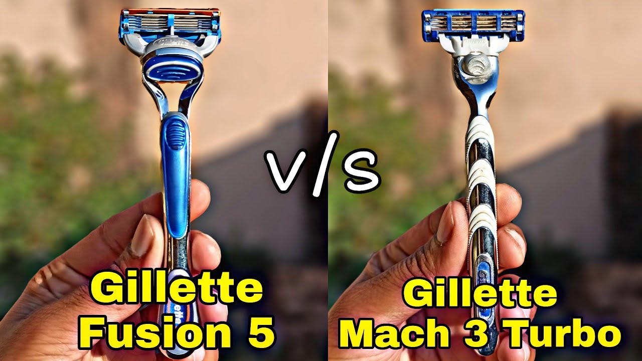 Gillette Fusion 5 Vs Gillette Mach 3 Turbo/Comparision In Hindi🇮🇳
