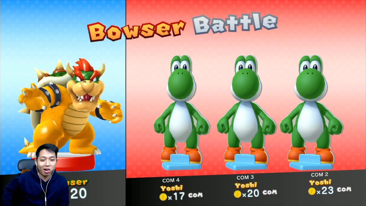 Mario Party 10 Amiibo Party -  Bowser Amiibo vs Yoshi Amiibo ( Board Yoshi  - Master Difficulty)
