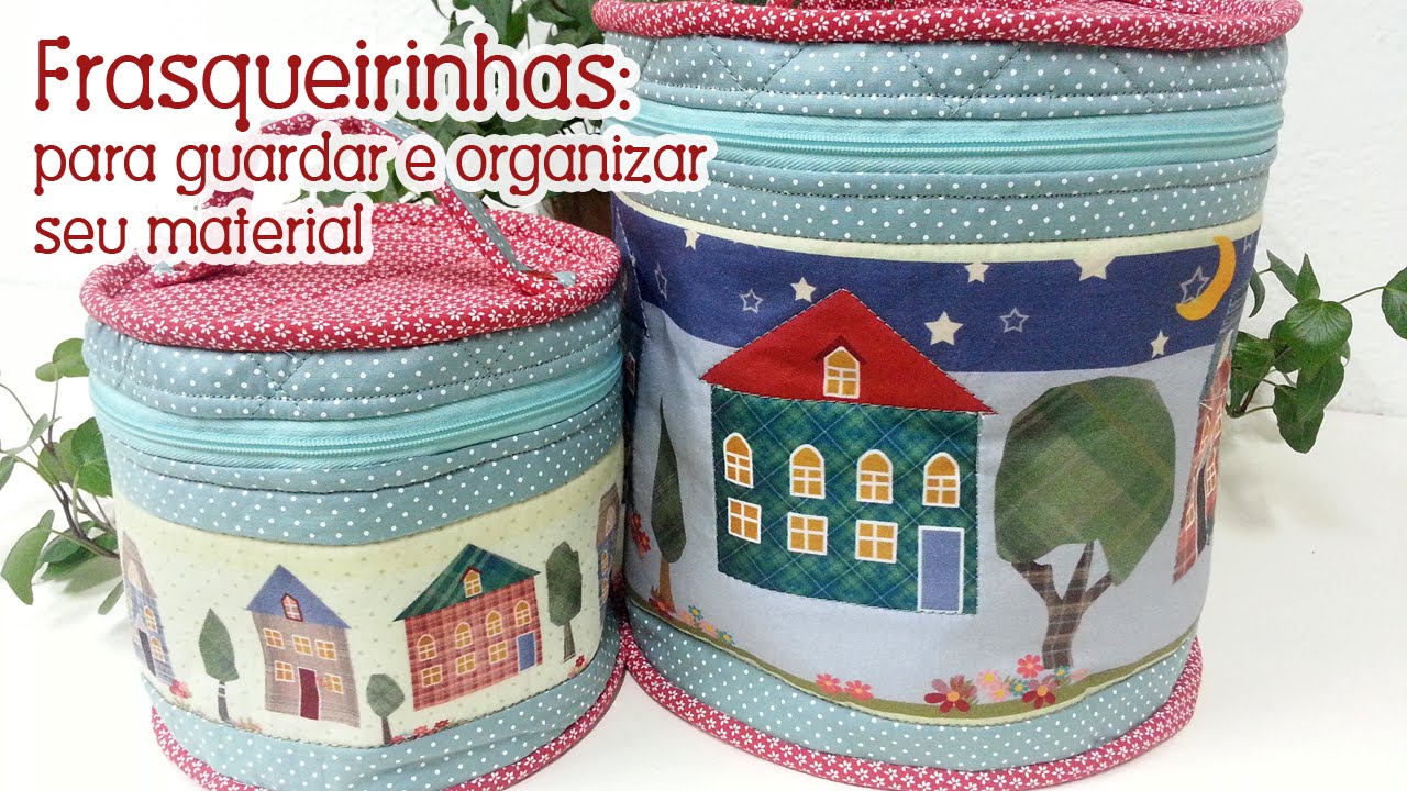 Patchwork Ao Vivo #48: frasqueira com zíper circular, em patchwork