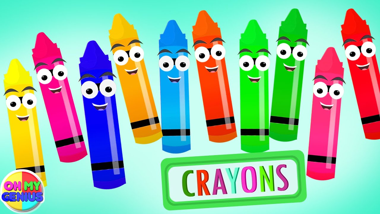 Crayons Ten In The Bed, Nursery Rhyme and Learning Video for Babies
