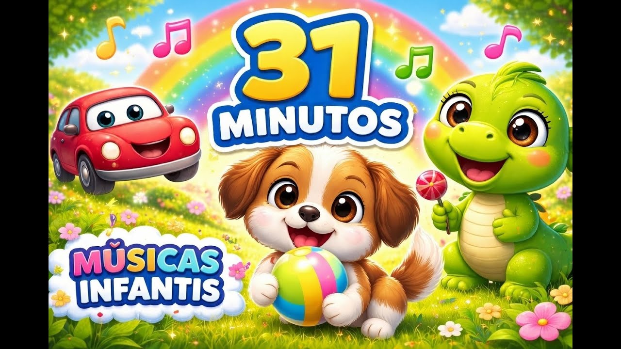 30 MINUTOS de MÚSICAS INFANTIS 🎶🐶🚗🦖   Desenhos Educativos para Crianças   YouTube Kids