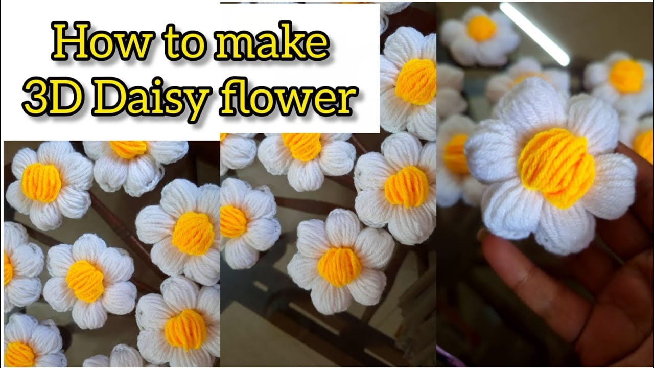 How to Crochet a 3D Daisy 🌼 Step-by-Step Tutorial! #crochet #daisy  #diy  #handmade