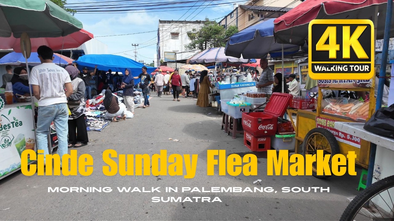 Cinde Sunday Flea Market | Morning Walk in Palembang, South Sumatra
