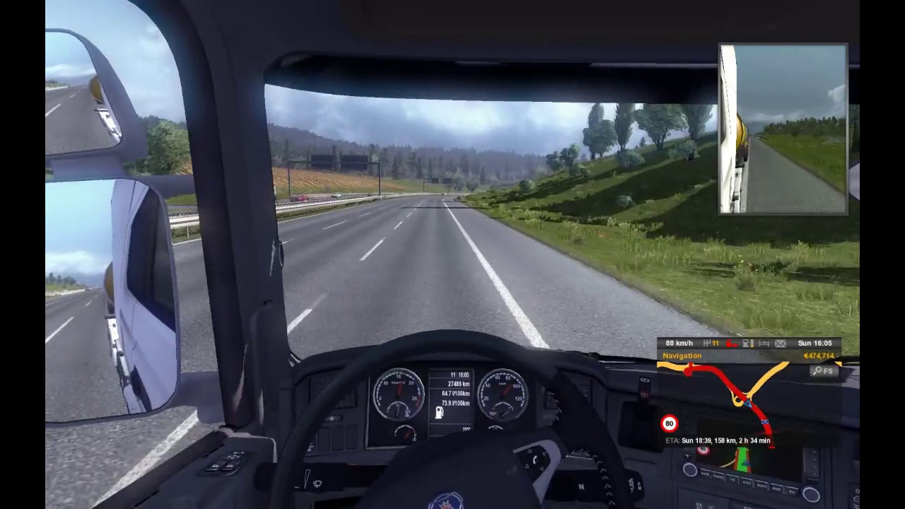 Euro truck simulator 2 - Driving on bald tires