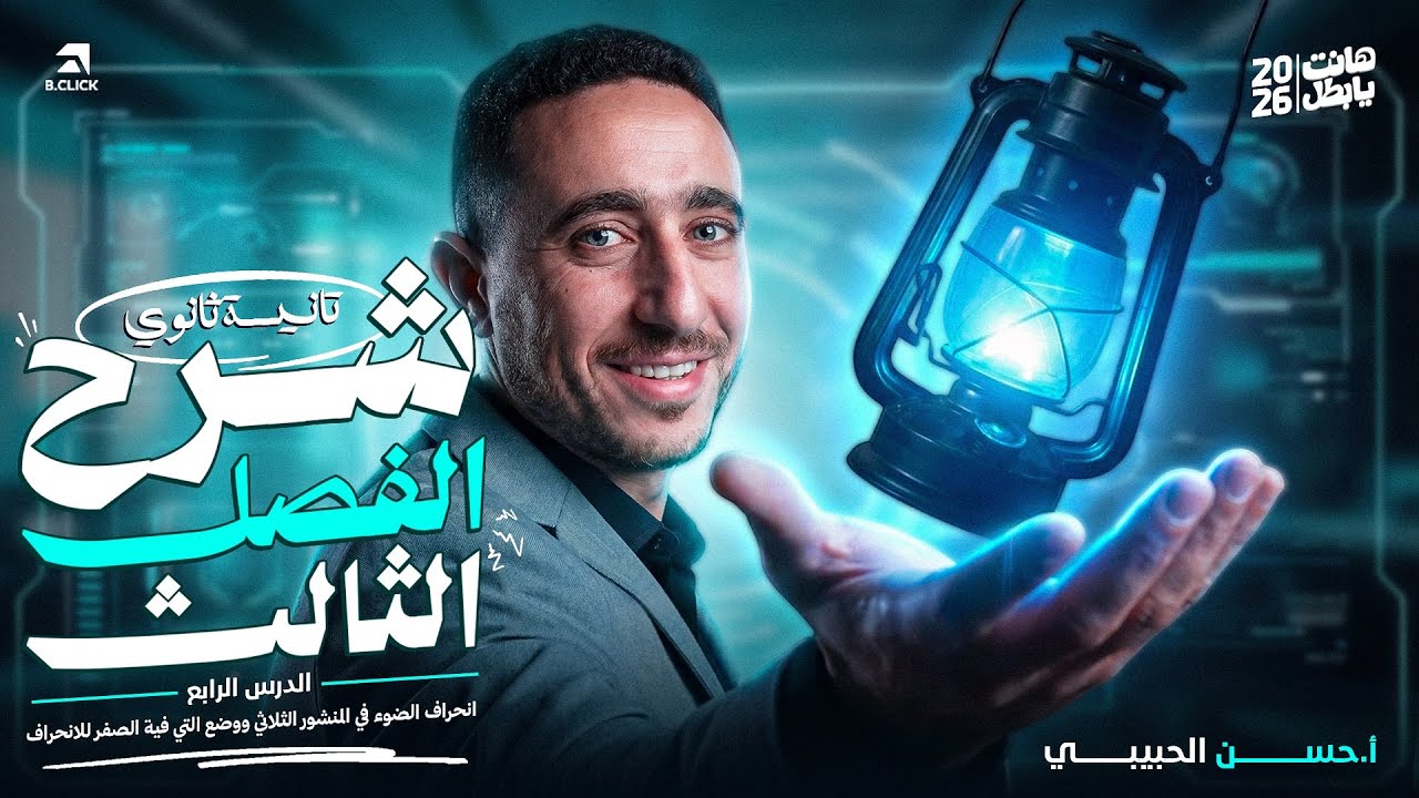 شرح انحراف الضوء فى المنشور الثلاثى 