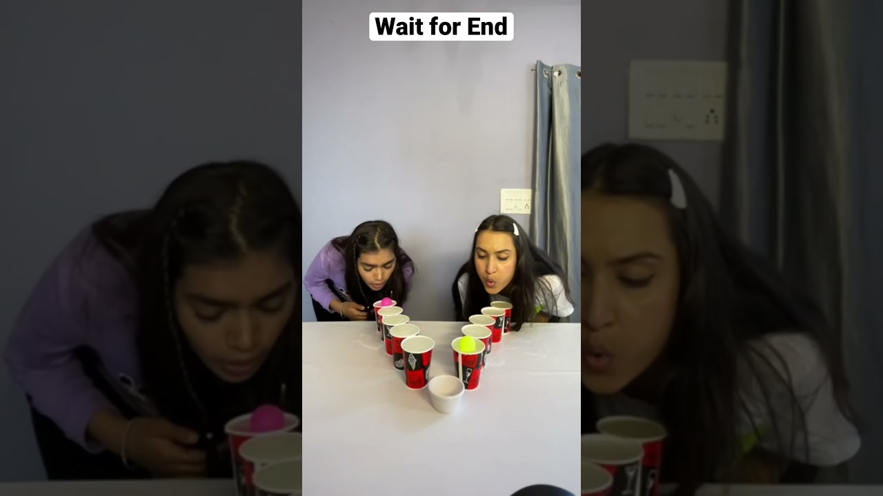 Blow The Ball Over Water Glass Challenge 🤘#shortsfeed #shortsvideo #trending #viral #challenge