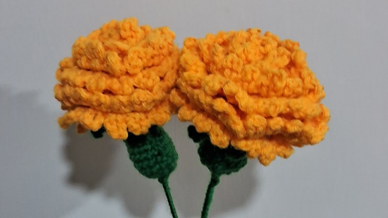 Marigold Flower. #crochet #crochetforbeginners #livestream #crochetflowers