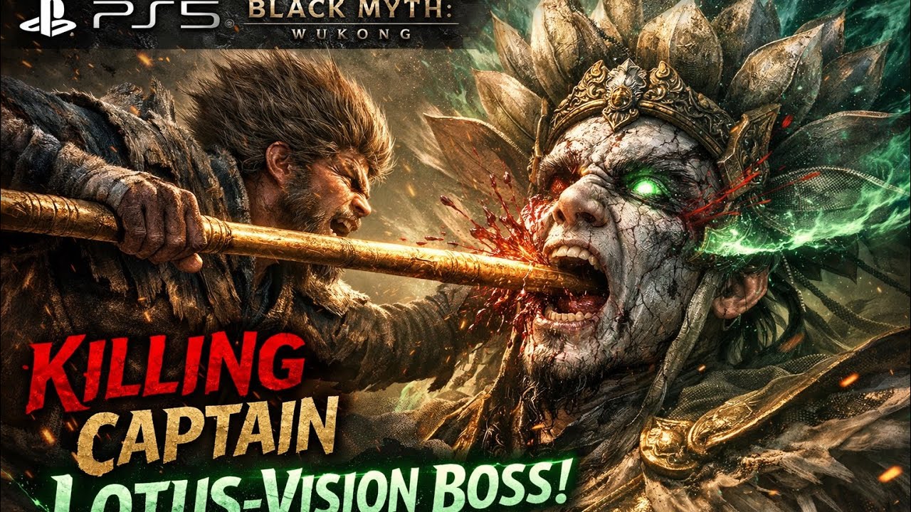 Black Myth: Wukong PS5 Gameplay Beating Captain Lotus Vision Boss Fight 