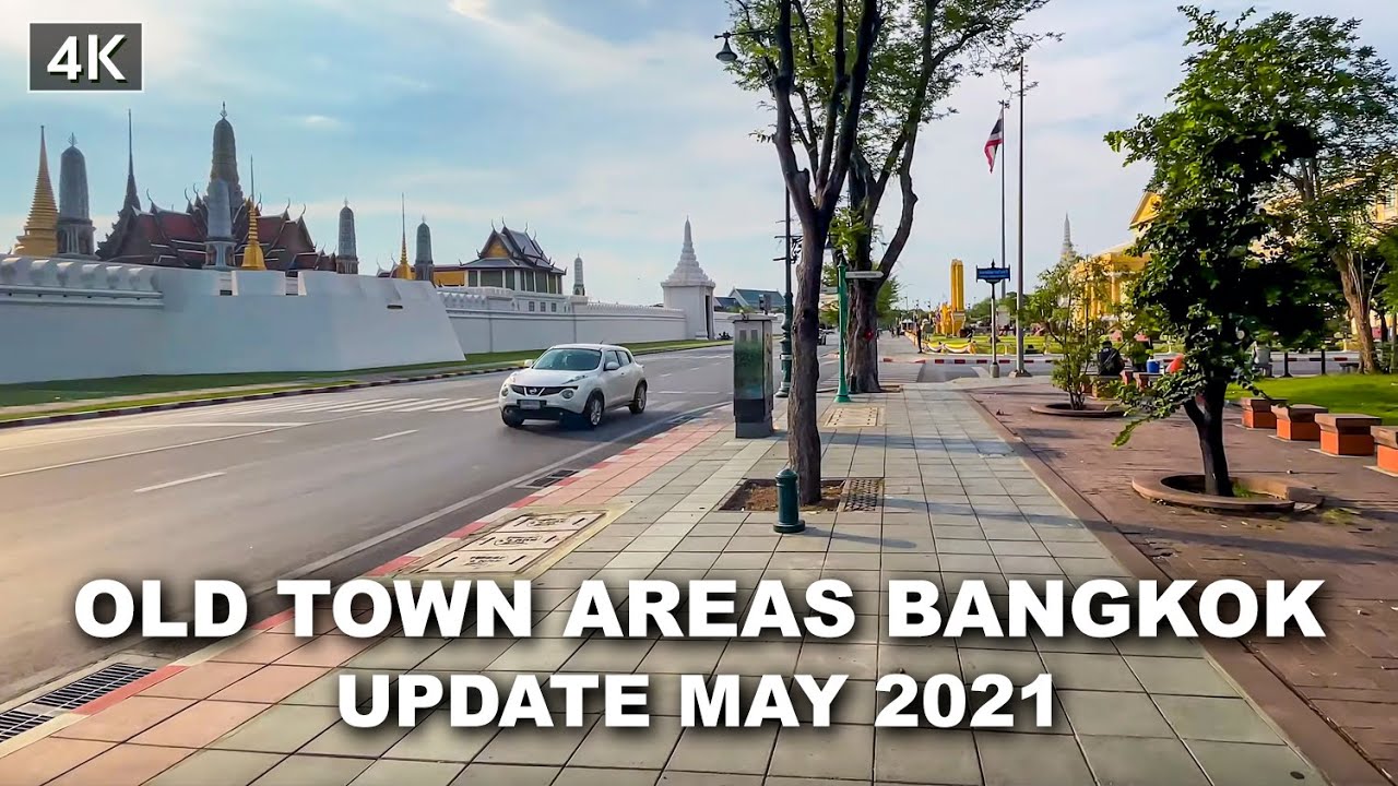 【4K】Walking Around Bangkok Old Town Areas from Sanam Chai MRT station May, 2021