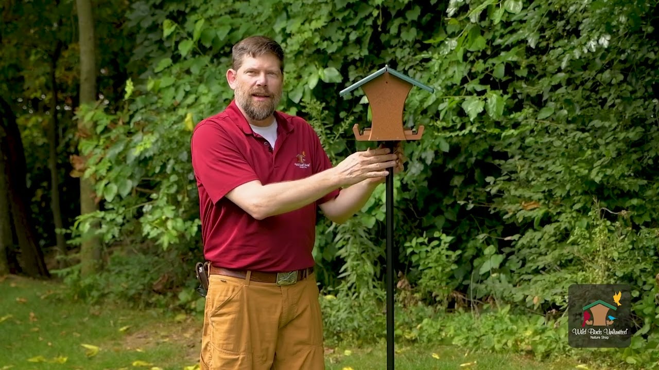 Installing your Nest Box or Feeder Atop Wild Birds Unlimited's Advanced Pole System Mounting Kit.