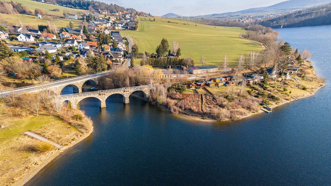 Drone flight to the Valley Dam Malter and the Weißeritztalbahn