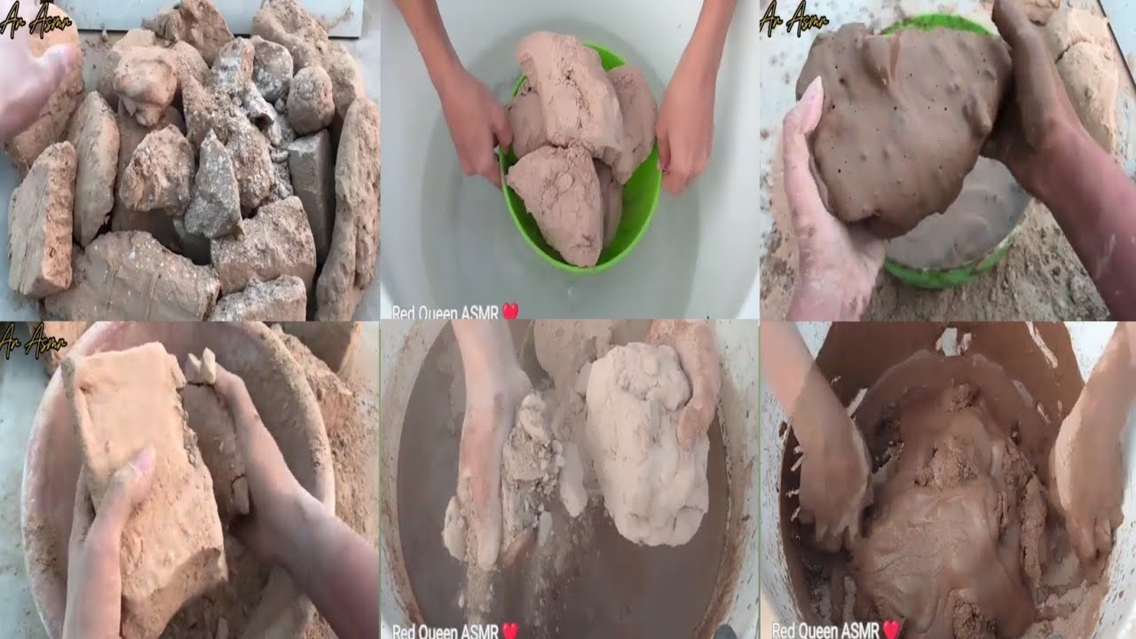 ASMR Edits Pure mud Dirt dry floor+clay pot crumbling||mud dirt chunks Crumbling in lots of 💦||❣️🪄