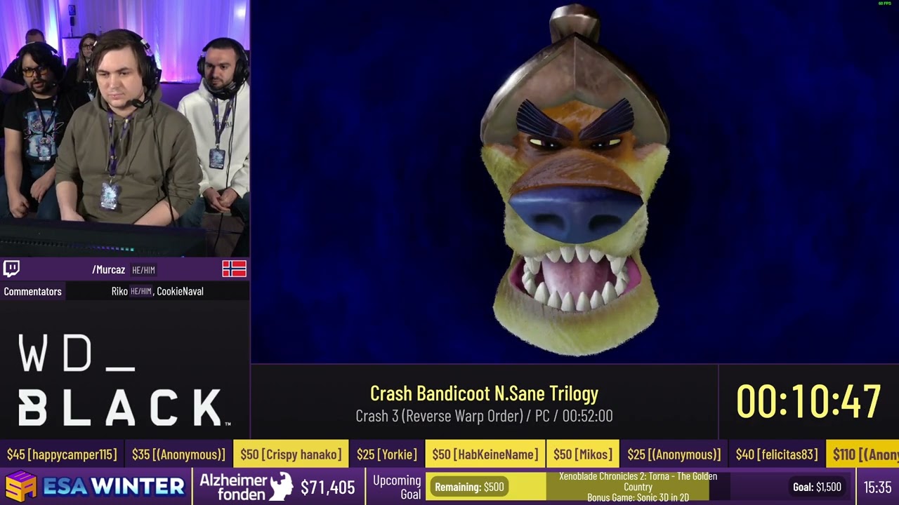 Crash Bandicoot N.Sane Trilogy [Crash 3 (Reverse Warp Order)] от Murcaz - #ESAWinter23