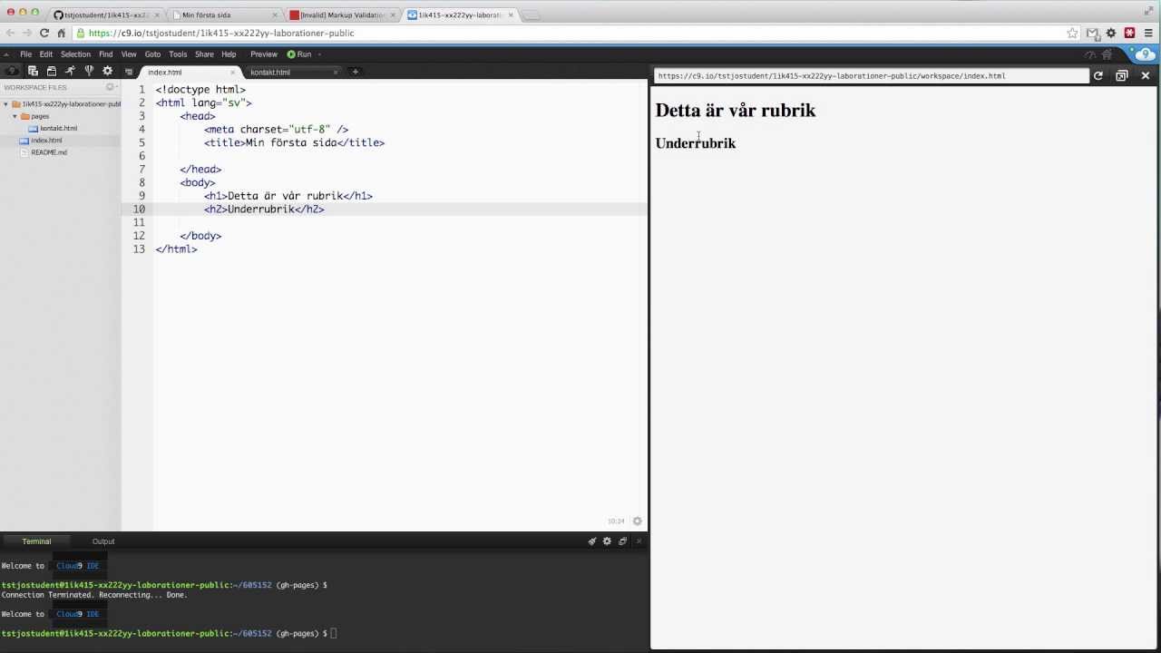 Demo - HTML - Rubriker och stycken