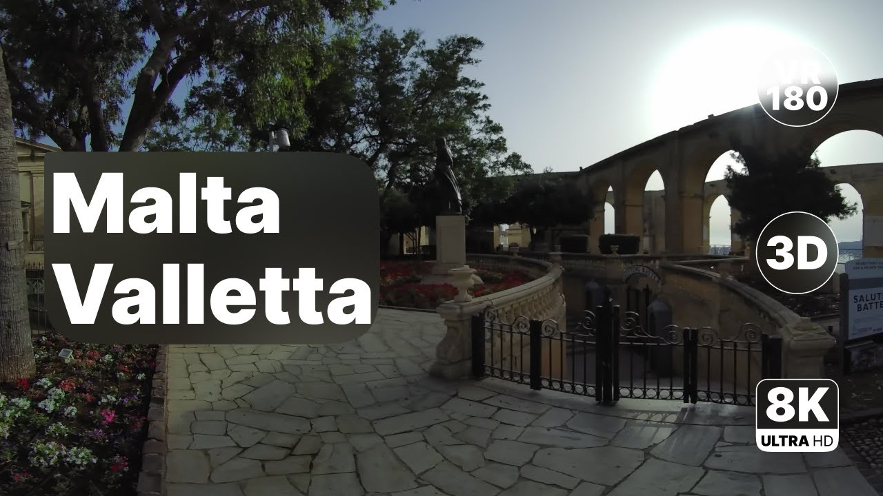 Malta Valletta - Peaceful Morning City Walk 8K 180 3D