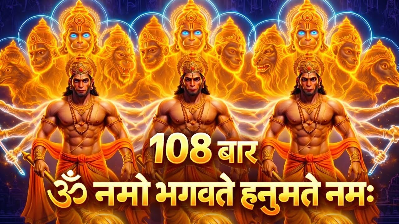 ॐ नमो भगवते हनुमते नमः | 108 Times Chanting | Powerful Hanuman Mantra