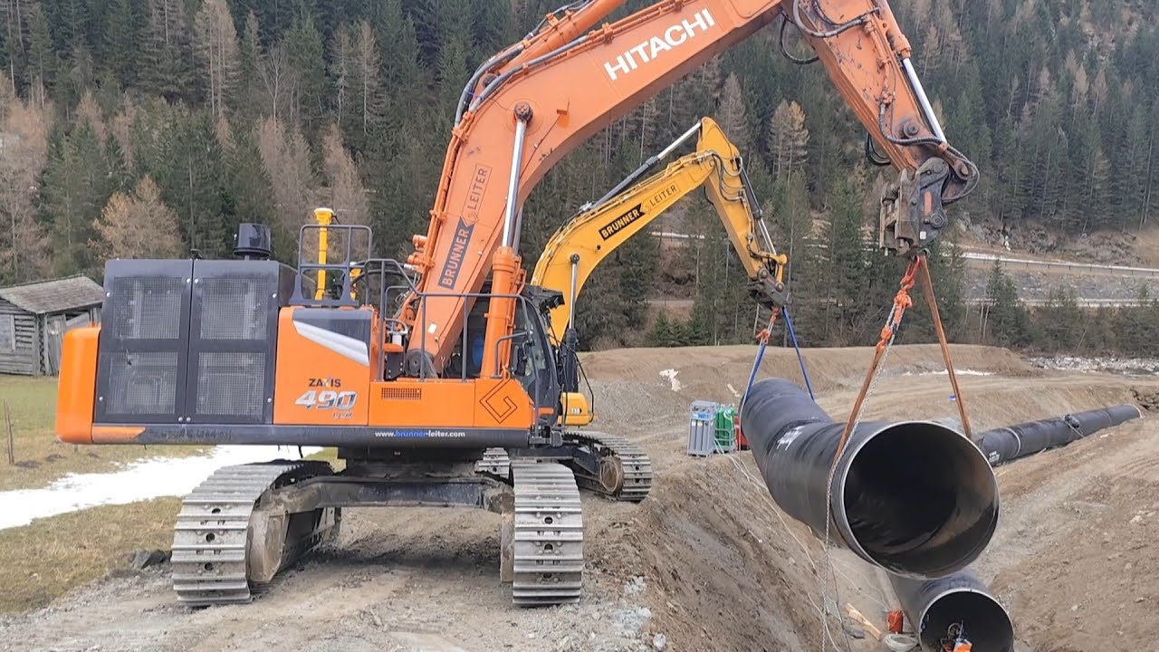 Druckrohrleitung [ D = 1800mm ]  Hydro POWER ✓ Tandemhub - CAT336 Limited Edition & Hitachi ZX 490
