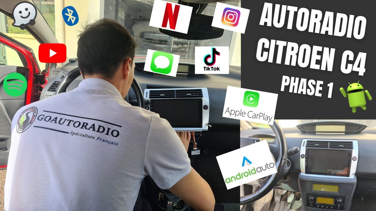 Installation d'un autoradio Android avec Carplay et Android Auto sans fil sur Citroën C4 phase 1
