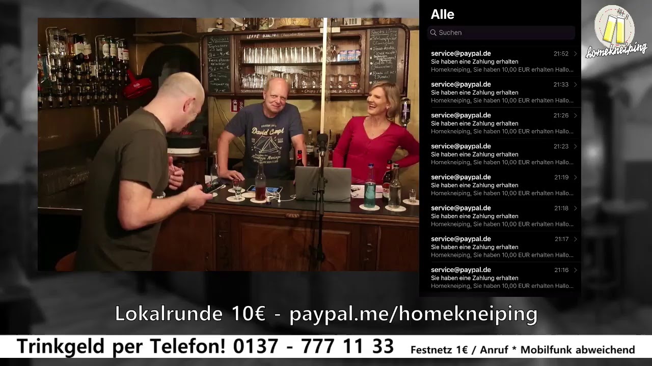 Homekneiping - wir bringen euch die Kneipe nach Hause! Stargast heute: Atze Bauer!
