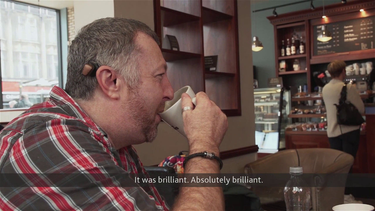 With the light Baha 5 Sound Processor, Jon can wear his magnetic hearing device all day